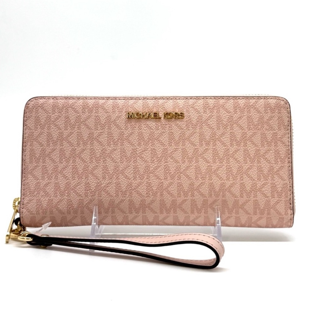 Michael Kors Large Continental Wallet Powder Blush Signature